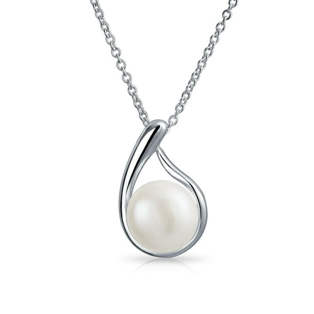 6mm Freshwater Pearl Open-Design Tear-Drop Real 14k Yellow Gold Necklace Pendant 6mm Freshwater Pearl Open-Design Tear-Drop Real 14k Yellow Gold Necklace Pendant